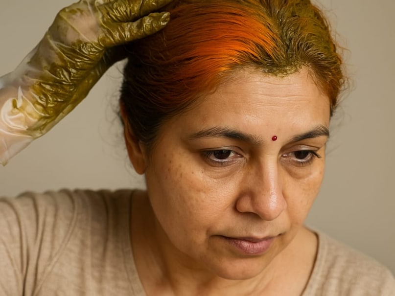 Natural Hair Dye, Domestic way of darkening hair, safed baal ka ilaj, mehndi for green for hair, mehndi for hair, home remedy for white hair, kalonji for hair