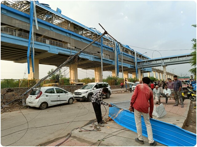 तूफान से उड़ी न्यू अशोक नगर के नमो भारत स्टेशन की छत, अगले आदेश तक सर्विस बंद