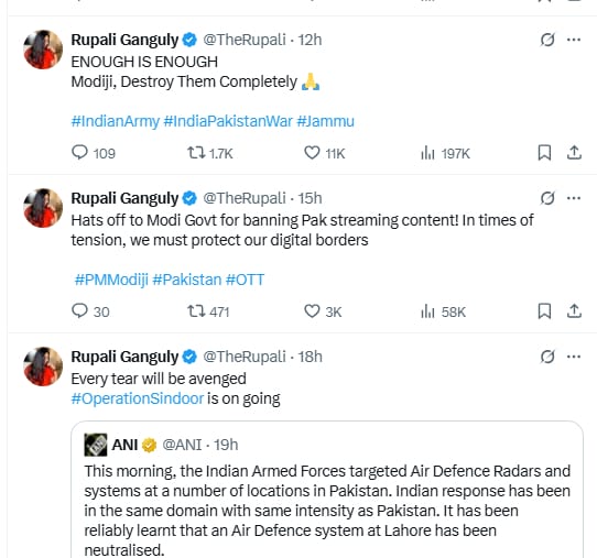 Rupali Ganguly Tweets