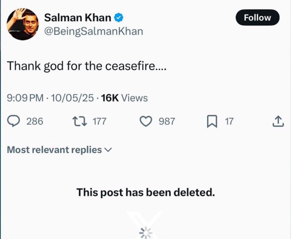 Salman Khan deleted