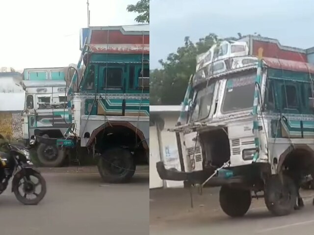 Truck-front-pulled-by-buffalo-001-instag-2025-05-46b5785e3de90d544c45aa6a7e5006e0 Viral Video Buffalo Cart Pulls Truck Font Part only with Funny appearance - The truck was slowly going backwards, when the whole view appeared, then the whole scene came out!