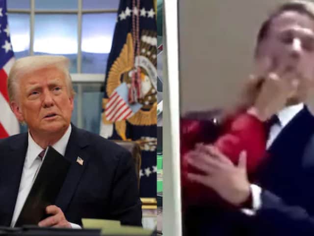 Do not forget to keep the door closed ... Donald Trump's funny advice to the macraon Do not forget to keep the door closed ... Donald Trump's funny advice to the macraon