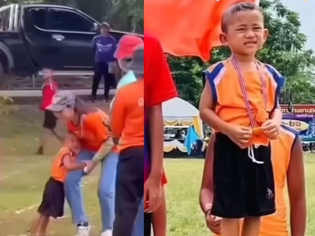 boy-first-in-race-001-istagram-2025-05-e53467cd977345f6c6b019c7942fa1cd Viral Video Boy Crying In Fear for Race Moms Trick Helps Him Wining IT - Child was crying fear of racing, the child was crying, mother adopted a unique trick, ran so that it has come first!