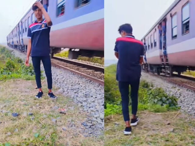 चलती ट्रेन के बगल में खड़ा होकर रील बना रहा था लड़का, तभी उसके साथ हुआ कुछ ऐसा