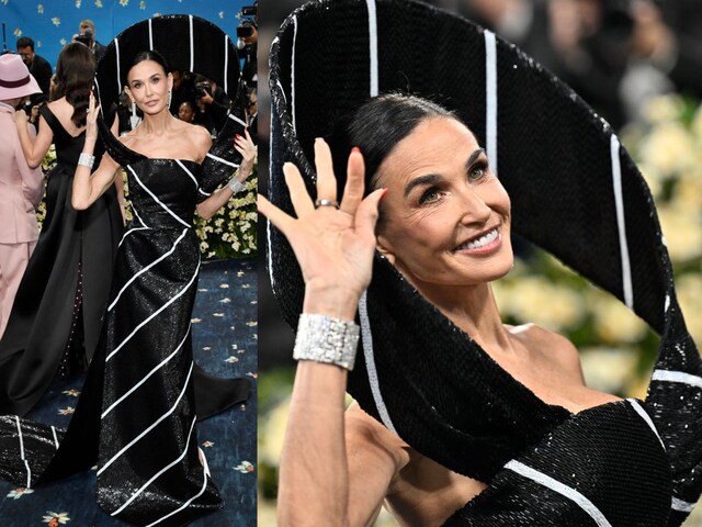 Met Gala 2025 में छाईं ‘दुनिया की सबसे खूबसूरत महिला’ डेमी मूर, पहनी विशाल नेक टाई ड्रेस, आखिर क्यों देखते रह गए लोग?