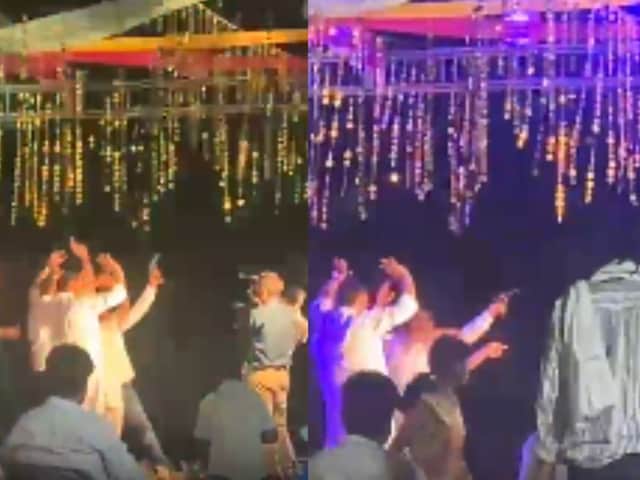 लाइसेंस मिलते ही बारात में पहुंचा शख्स, शुरू कर दी धाएं-धाएं लाइसेंस मिलते ही बारात में पहुंचा शख्स, शुरू कर दी धाएं-धाएं