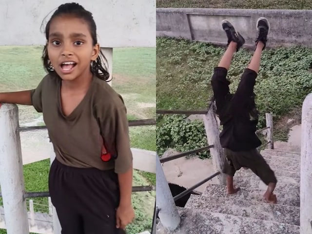 बच्ची ने दिखाया गजब का हुनर, पैर नहीं, हाथों से चलकर उतरी 72 सीढ़ियां! बच्ची ने दिखाया गजब का हुनर, पैर नहीं, हाथों से चलकर उतरी 72 सीढ़ियां!
