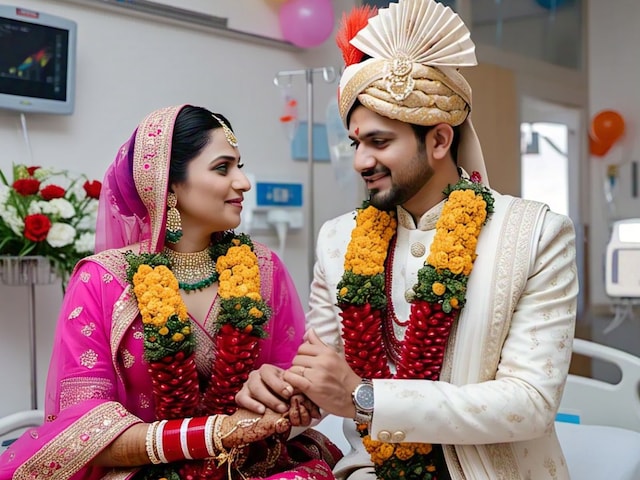 groom-took-the-bride-in-his-lap-took-seven-rounds-in-hospital-2025-05-352a05e7a6212e712443790188915c7f MP News | Viral News | Ajab Gajab News | Anokhi Shadi | The bride became ill, and the groom became eager, the hospital threatened with the band Baje, took up in the lap