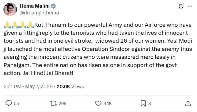 Operation Sindoor, Hema Malini, India vs Pakistan, India Attacks Pakistan, Operation Sindoor, Hema Malini, India vs Pakistan, India attacked Pakistan