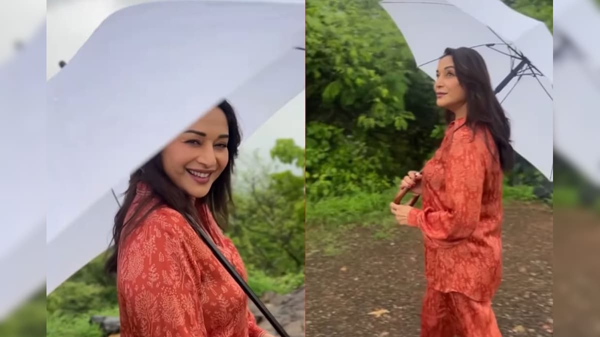 इधर मुंबई में मूसलधार बारिश, उधर माधुरी दीक्षित ने बनाई REEL, देखिए
