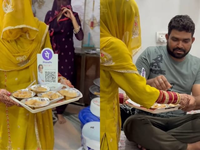 नई बहु की पहली रसोई, सबके लिए बनाया हलवा, शगुन लेने के लिए रखा QR कोड स्कैनर!