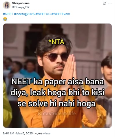 NEET 2025, नीट 2025, NEET Exam, NEET, neet exam, NEET Topper,  नीट परीक्षा, NEET paper difficulty, नीट पेपर कठिनाई, NEET memes, नीट मीम्‍स