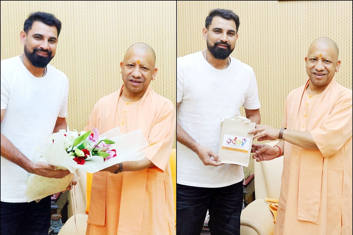 मोहम्मद शमी सीएम योगी से मिलने उनके बंगले पहुंचे, भारतीय क्रिकेटर को मिला गिफ्