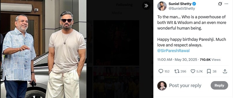 paresh rawal, suniel shetty, paresh rawal birthday, suniel shetty paresh rawal, paresh rawal suniel shetty, hera pheri 3, hera pheri 3 row, परेश रावल, परेश रावल बर्थडे, सुनील शेट्टी,