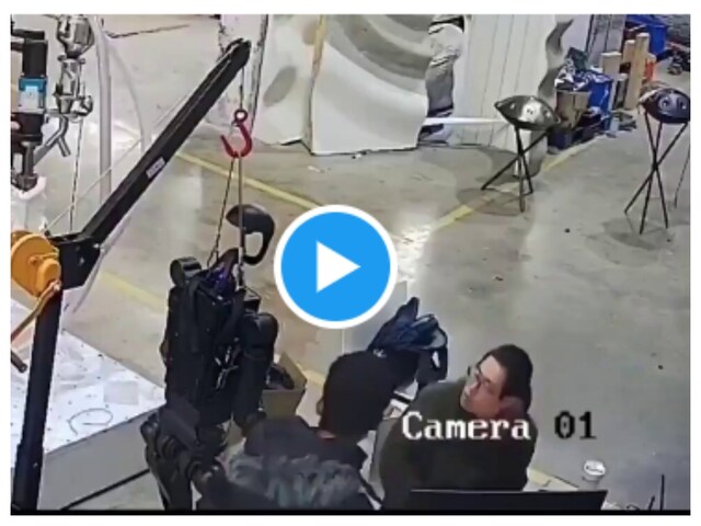Viral Video: Uncontrollable industrial robot in China, worker got wound
