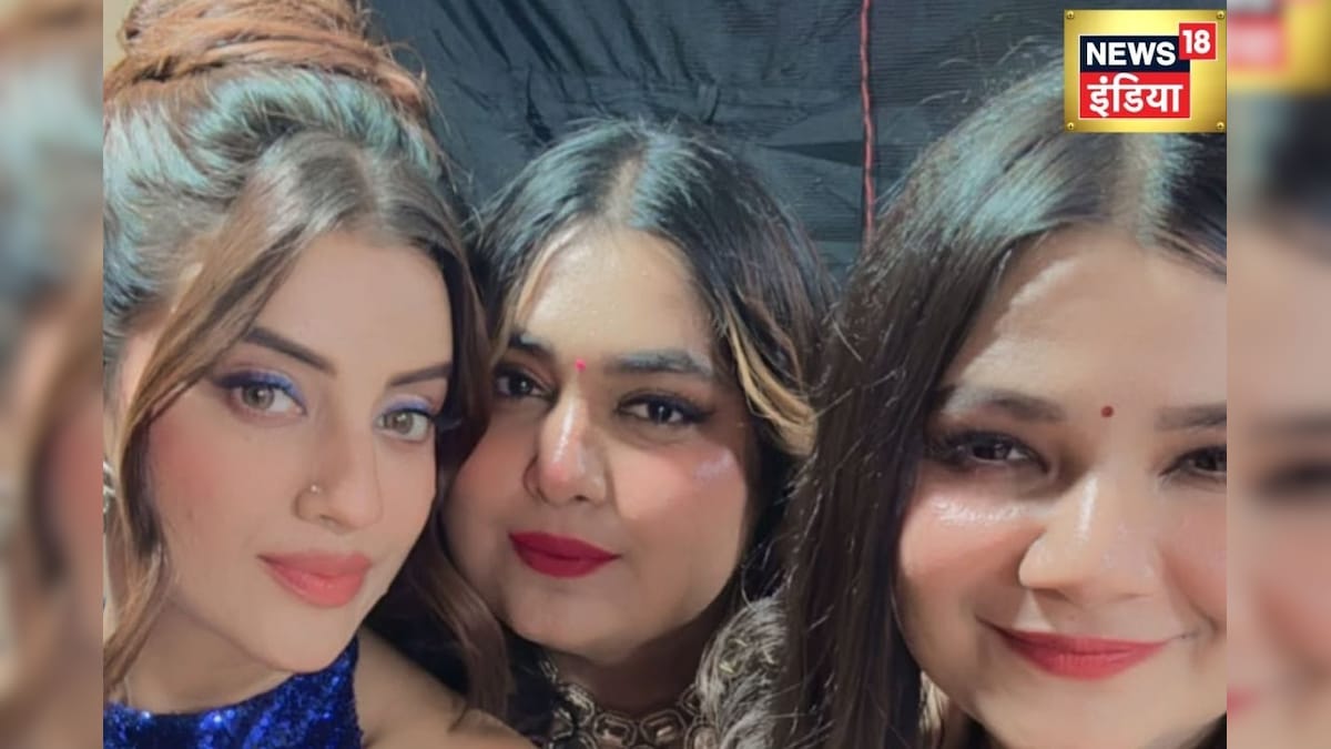 Fun on Akshara Singh’s set, Bhojpuri song sung with 2 friends