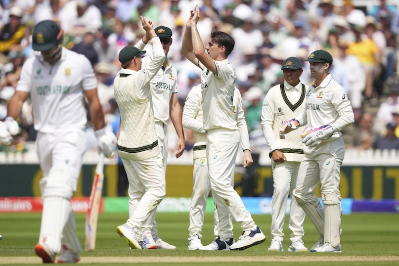 Pat Cummis, Pat Cummis takes 6 wicket, Pat Cummis 300 test wicket, Pat Cummis  6 wicket vs south Africa, Pat Cummis  6 wicket haul vs south Africa wtc final, Pat Cummis  creats history, Pat Cummis made history on lords cricket ground, wtc final, aus vs sa, Australia vs South Africa Test Final, पैट कमिंस, पैट कमिंस 300 टेस्ट विकेट , पैट कमिंस 6 विकेट हॉल 
