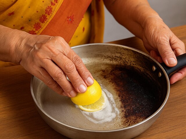 Grandmother's tremendous recipe, shine with lemon peel, copper-bibs utensils