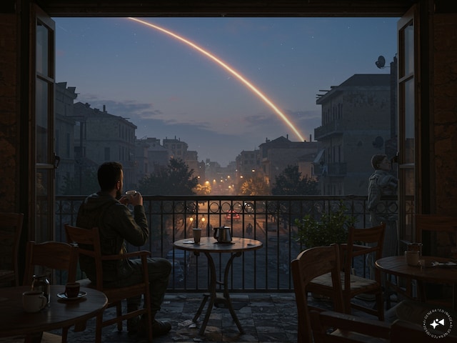 Iran-Israel War view in this hotel in Jordan, missiles colliding from the front ..