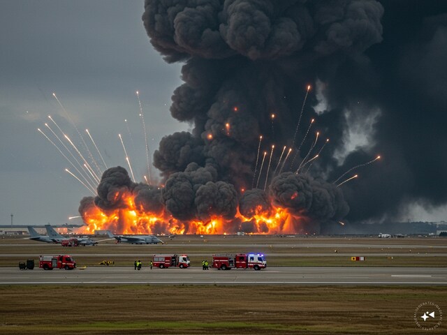 जापान: अमेरिकी एयरबेस में बड़ा धमाका, जहां रखा था बम-बारूद वहीं हुआ विस्फोट