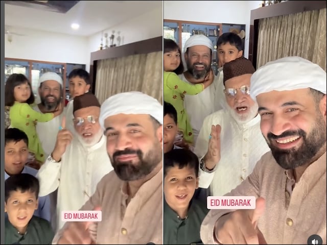 Eid Mubarak to all from Pathan Family, Irfan-Yusuf celebrated with Abbu-children Eid Mubarak to all from Pathan Family, Irfan-Yusuf celebrated with Abbu-children