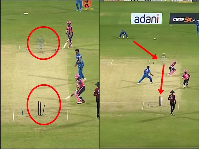 The wicketkeeper dropped from a throw, stumps on both sides, such run-out are not everyday