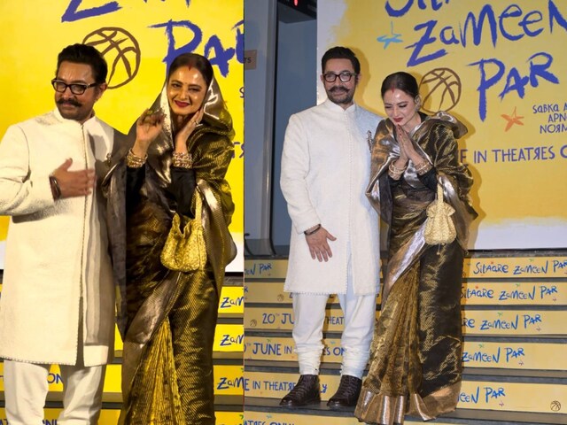 Sindoor in demand, bangle in hands ... Rekha came with simplicity in saree, video