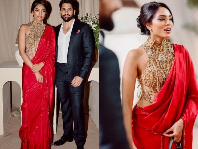 नागा चैतन्या की वाइफ सोभिता धुलीपाला का वायरल हो रहा रेड साड़ी लुक, देखा आपने?