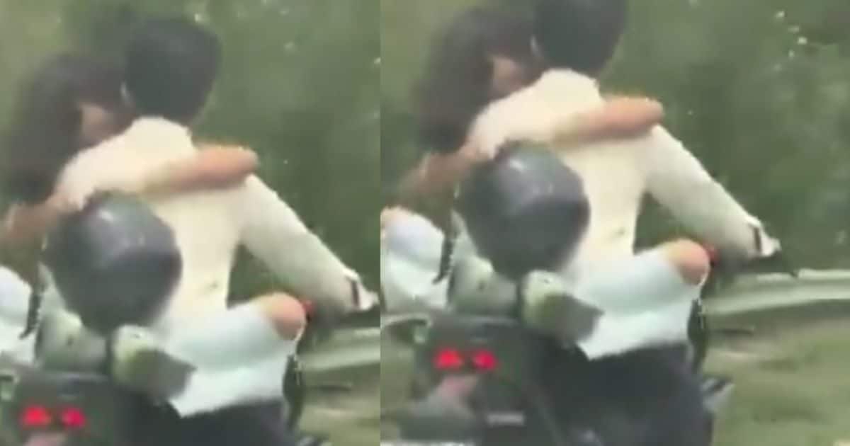 चलती बाइक पर इश्कबाजी कपल को पड़ी भारी, पुलिस ने काटा तगड़ा चालान