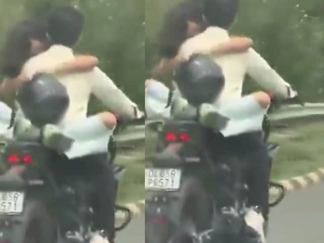 चलती बाइक पर इश्कबाजी कपल को पड़ी भारी, पुलिस ने काटा तगड़ा चालान चलती बाइक पर इश्कबाजी कपल को पड़ी भारी, पुलिस ने काटा तगड़ा चालान