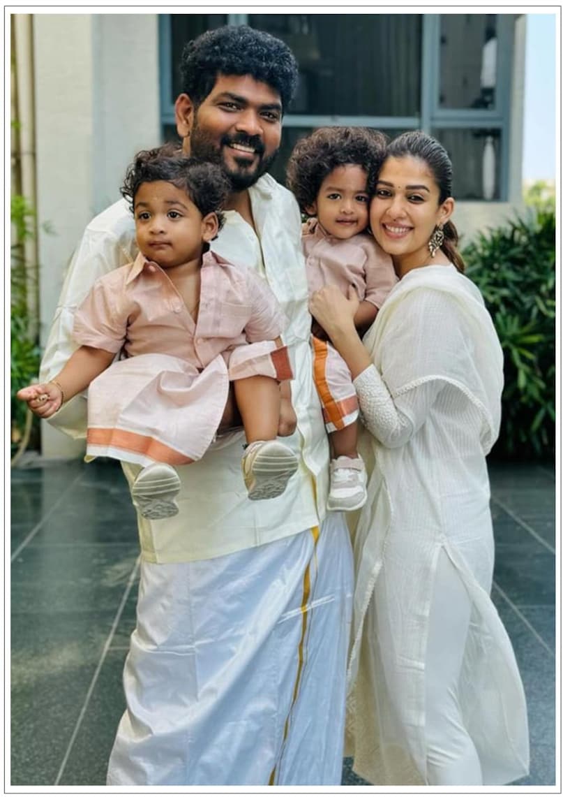 Adorable Clicks Of Nayanthara With Her Husband And Sons | cinejosh.com
