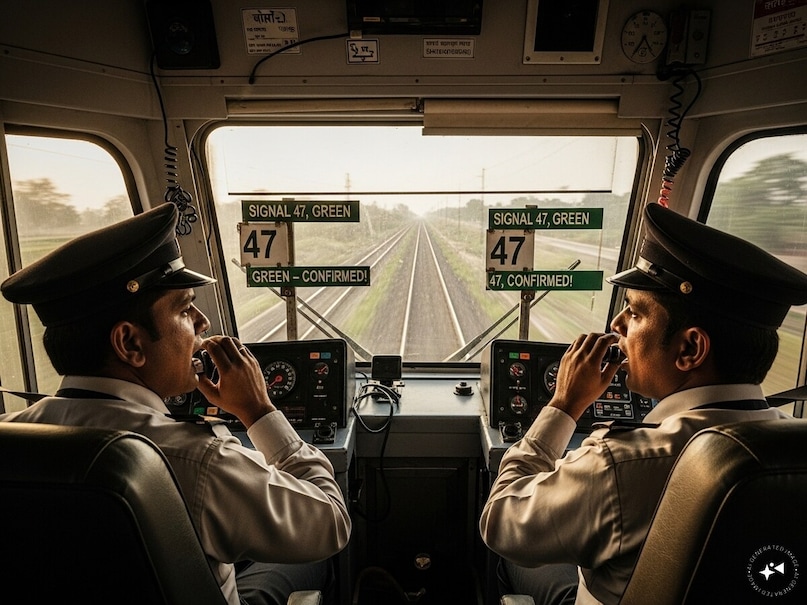 प्रदीप कुमार यह भी बताते हैं कि हर सिग्नल का एक नंबर होता है. जब ट्रेन किसी सिग्नल से गुज़रती है, तो लोको पायलट ज़ोर से उस सिग्नल का नंबर बोलते हैं. साथ ही, वे सिग्नल का रंग भी बताते हैं (जैसे लाल, पीला, हरा). इसके बाद, सहायक लोको पायलट उस नंबर और रंग को दोबारा बोलकर यह सुनिश्चित करते हैं कि जानकारी सही तरीके से समझ ली गई है.