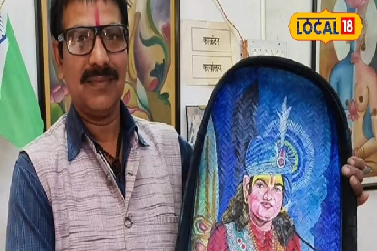हरि सिंह क्षत्रिय के हाथों में जादू, बांस के सूप पर उकेरते तस्वीरें