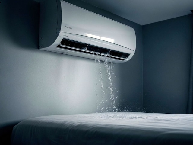 Water is coming from the front of AC, water is falling, without mechanic you do well Water is coming from the front of AC, water is falling, without mechanic you do well