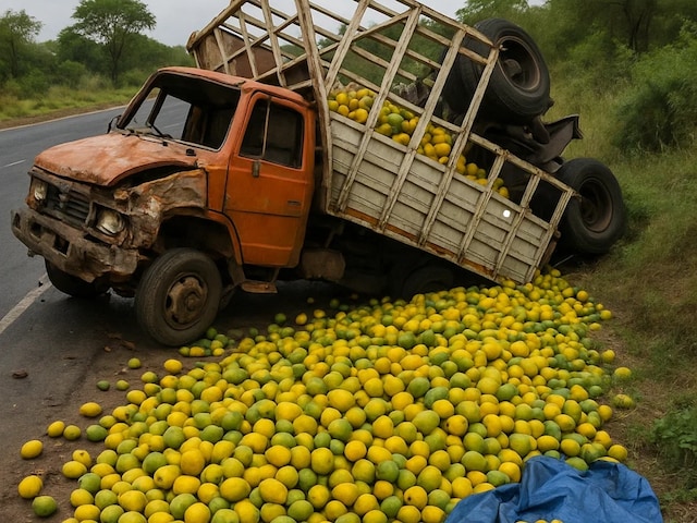  आम से लदा ट्रक पलटने से 9 मजदूरों की मौत, 12 घायल...