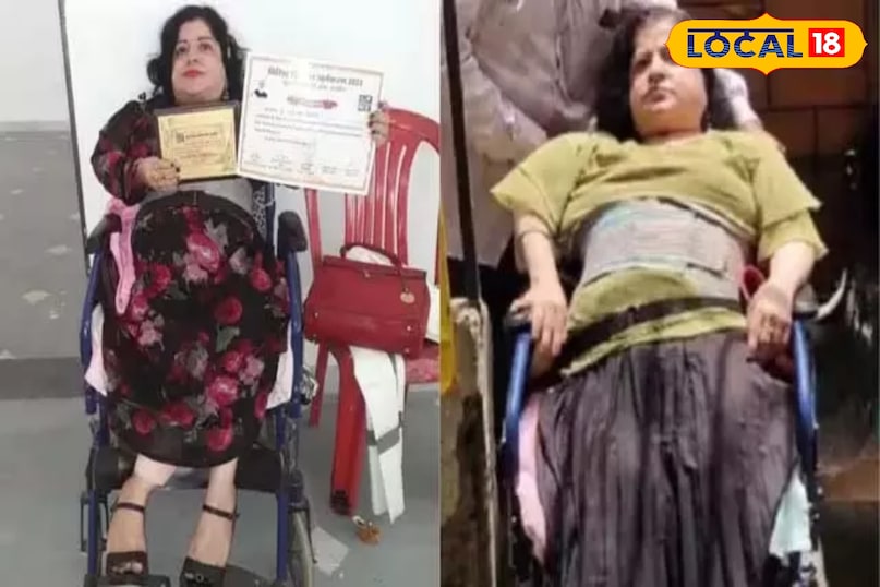 Teacher chandrakanta teaching on wheelchair, Chandrakanta Jethani Indore Teacher chandrakanta teaching on wheelchair, Chandrakanta Jethani Indore