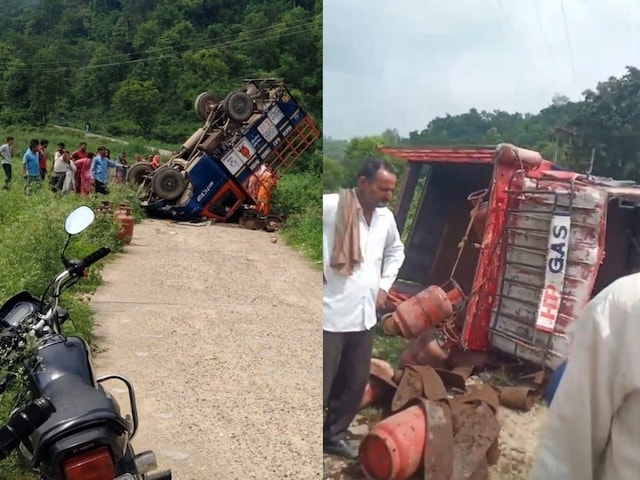 हिमाचल में हादसाः सिलेंडर से भरी गाड़ी पलटी, चालक की मौत, विस्फोट होने से बचा