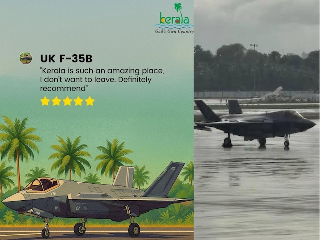 जो यहां आए वो कभी न जाए... ब्रिटेन के F-35B को दिखाकर केरल टूरिज्म ने लिए मजे