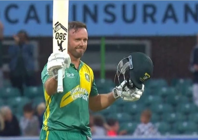 AB De Villiers, AB De Villiers century, AB De Villiers second century, World Championship of Legends, WCL 2025, AB De Villiers Second consecutive century, South Africa Champions vs Australia Champions, एबी डिविलियर्स, डब्ल्यूसीएल, एबी डिविलियर्स सेंचुरी 