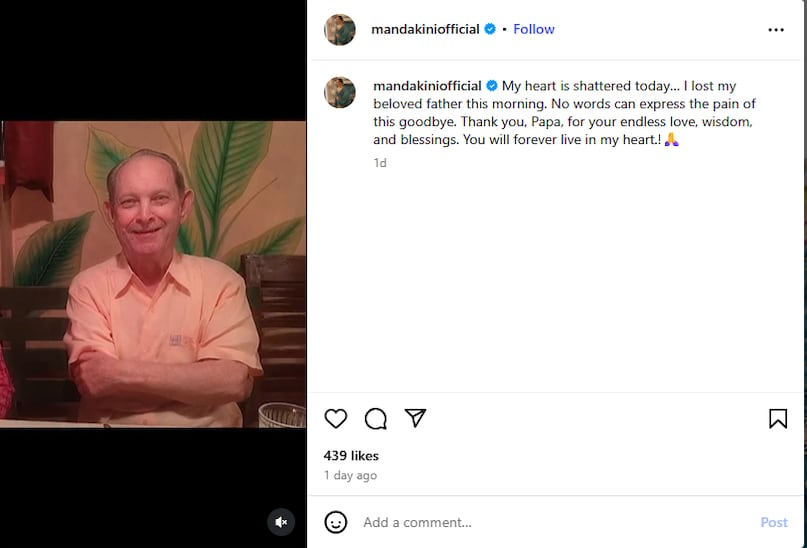 Mandakini Father post Mandakini Father post