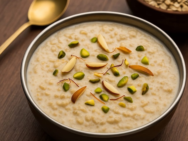 How To Make Oats Kheer sawan vrat recipe । सावन व्रत में बनाएं हेल्दी और टेस्टी ओट्स की खीर रेसिपी - News18 हिंदी