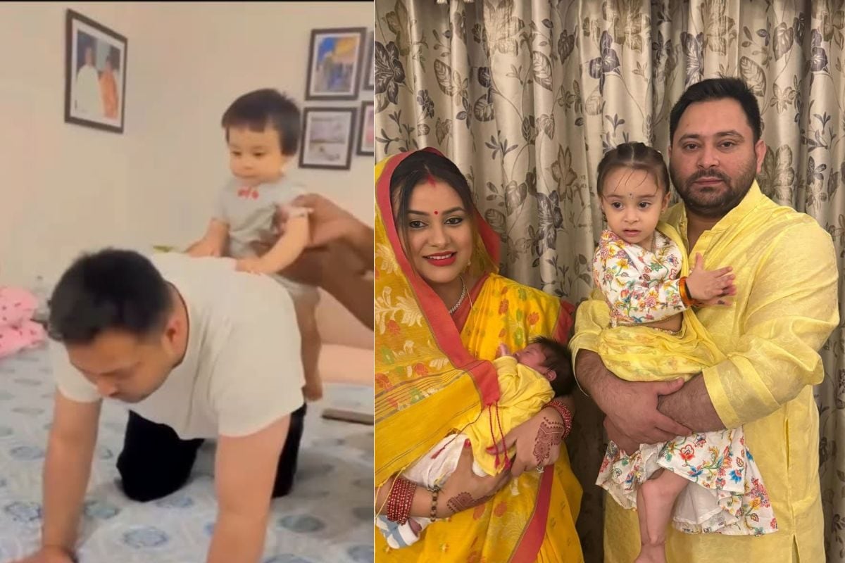 VIDEO: बेटी संग घोड़ा-घोड़ा खेलते दिखे तेजस्वी, वीडियो हुआ वायरल, इराज-राजश्री संग फोटो भी की शेयर