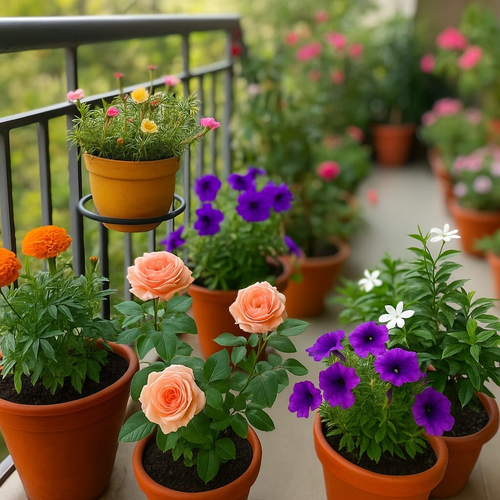 Balcony Gardening Tips. Easy ways to decorate low -care plants balcony garden 4