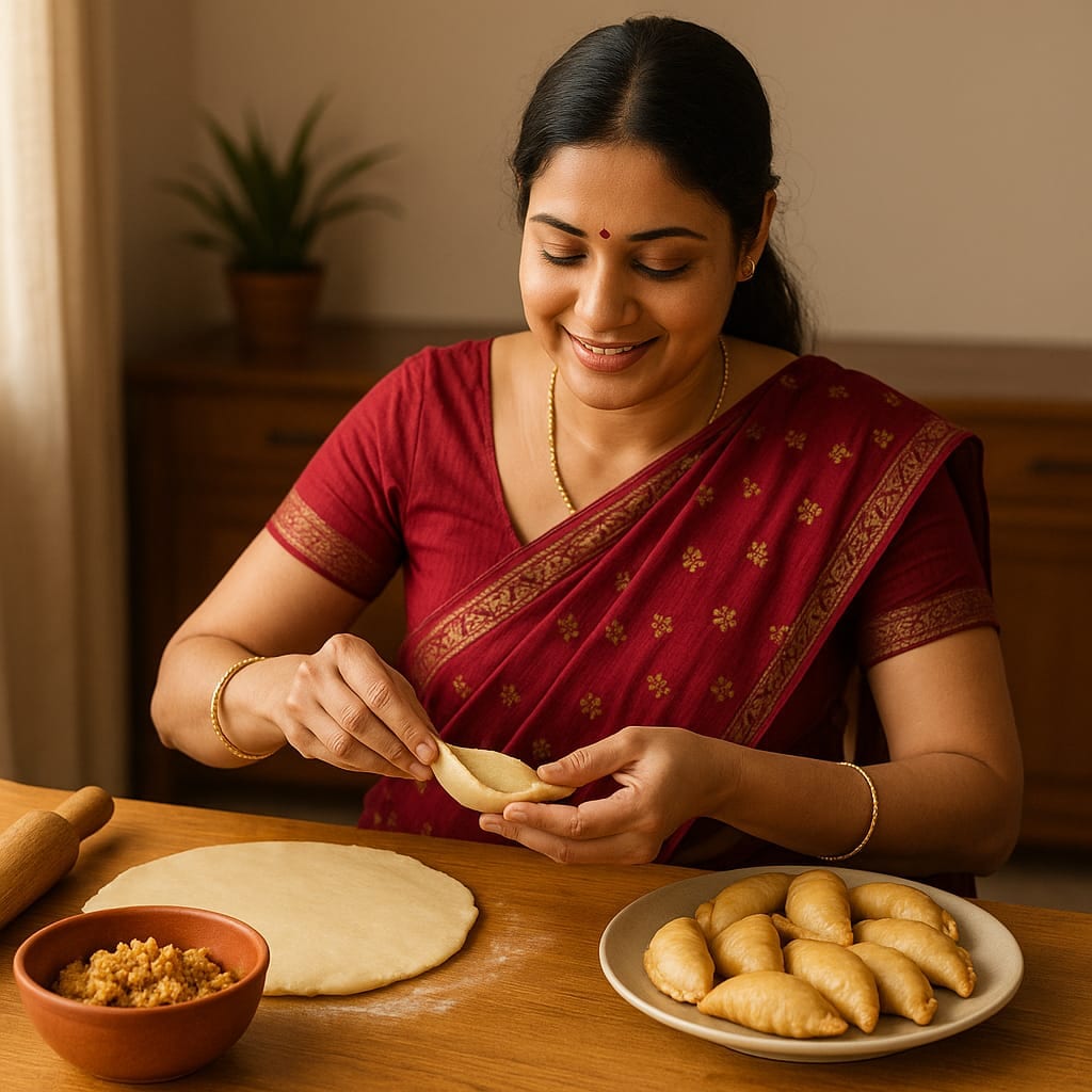 Hariyali Teej 2025 Special Ghevar and Mawa Gujiya Recipe. Hariyali Teej 2025 Ghevar and Mawa Gujiya recipe make festival special 5