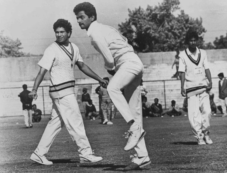 Sachin Tendulkar with Venkatapati Raju