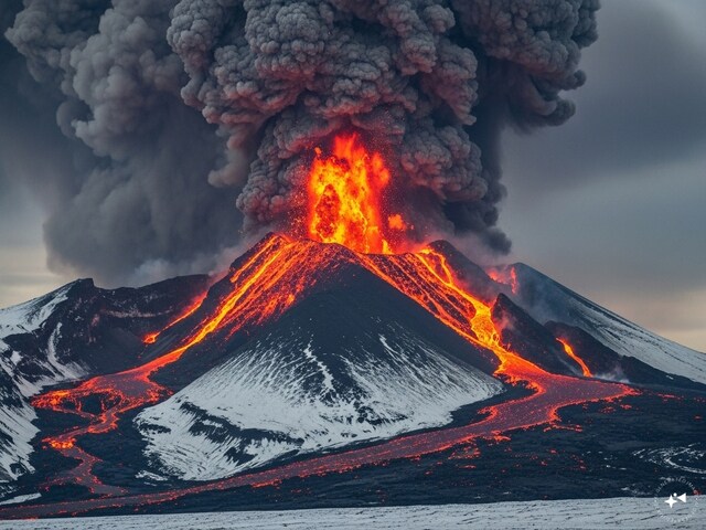 After the earthquake and tsunami in Russia, now the volcano erupted, the lava is flowing, Sholay got up