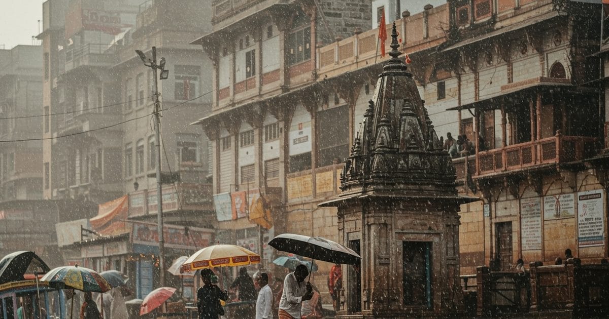 Varanasi Weather Live: वाराणसी में झमाझम बरस रहे मेघ, लुढ़का पारा; मौसम हुआ खुशनुमा