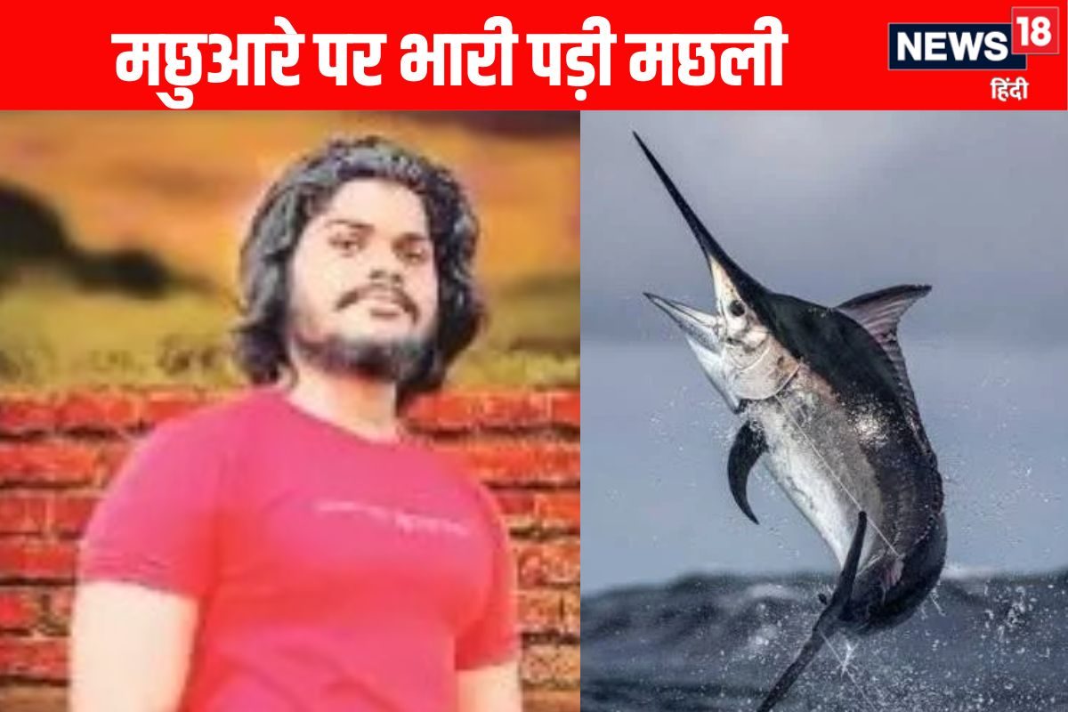 जाल में फंसी 200KG की मर्लिन फिश देखकर ललचा गया मछुआरे का मन फिर