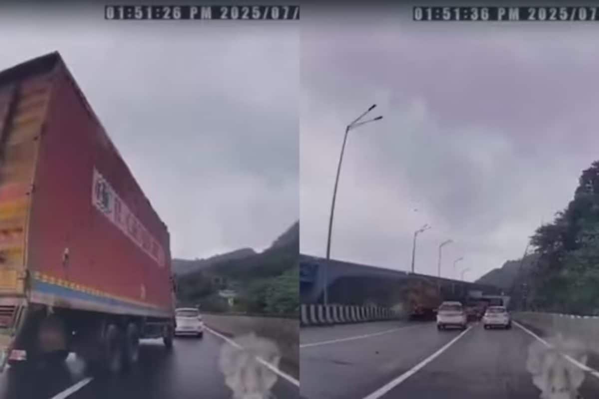 Mumbai-Pune Expressway Video: तेज रफ्तार में ट्रक, अचानक मारी ब्रेक और... एक्सप्रेस-वे का वीडियो