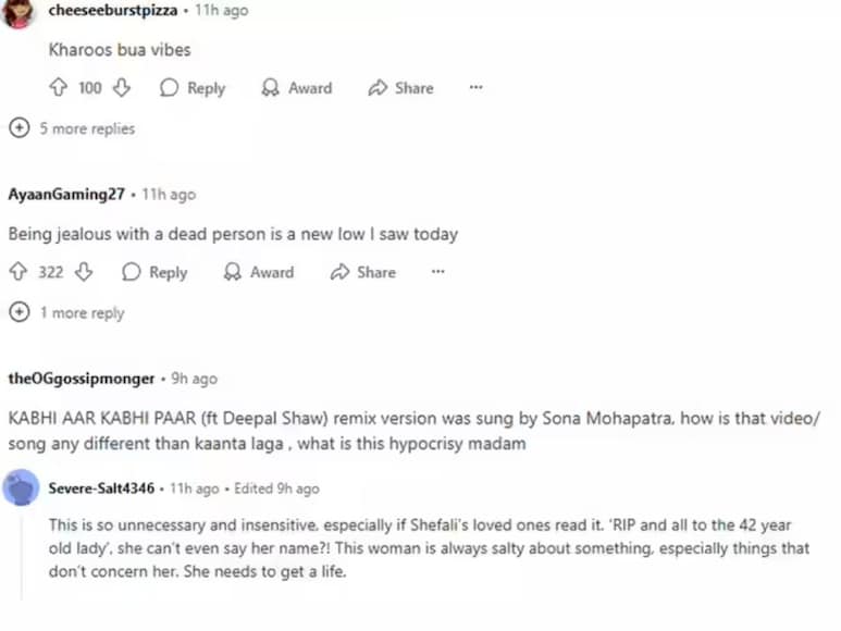 Sona Mohapatra, Sona Mohapatra brutally troll, Sona Mohapatra Post after 7 days of Shefali Jariwala death, Shefali Jariwala death, Sona Mohapatra Post on Kaanta Laga Song, सोना महापात्रा, सोना महापात्रा हुईं ट्रोल, शेफाली जरीवाला की मौत के 7 दिन बाद सोना महापात्रा पोस्ट, शेफाली जरीवाला की मौत, कांटा लगा सॉन्ग पर सोना महापात्रा का पोस्ट